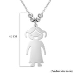 Single Girl Design Necklace (Size - 20) in Silver Tone_6339669_5