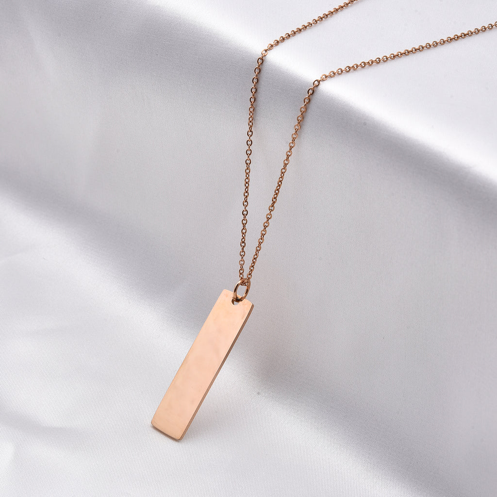 Personalized Dog Tag Chain (Size - 20) in Rose Gold Tone_6342220_2