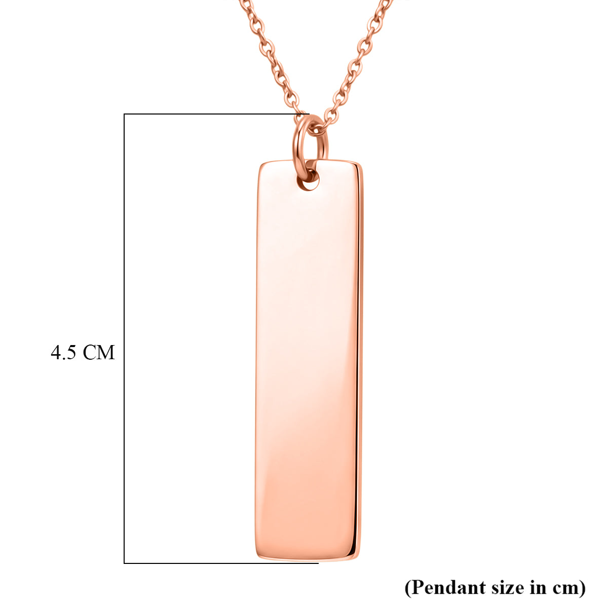 Personalised Bar Pendant with Chain in Rose Gold Tone 20 Inches V32513521 6