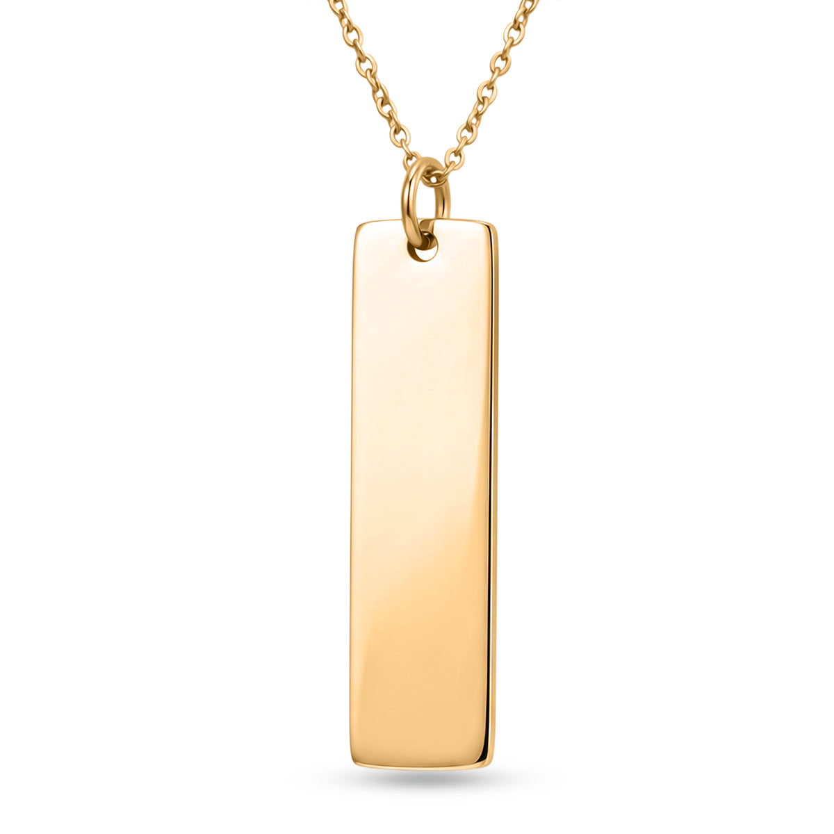 Personalised Bar Pendant with Chain in Yellow Gold Tone 20 Inches V32489055 0