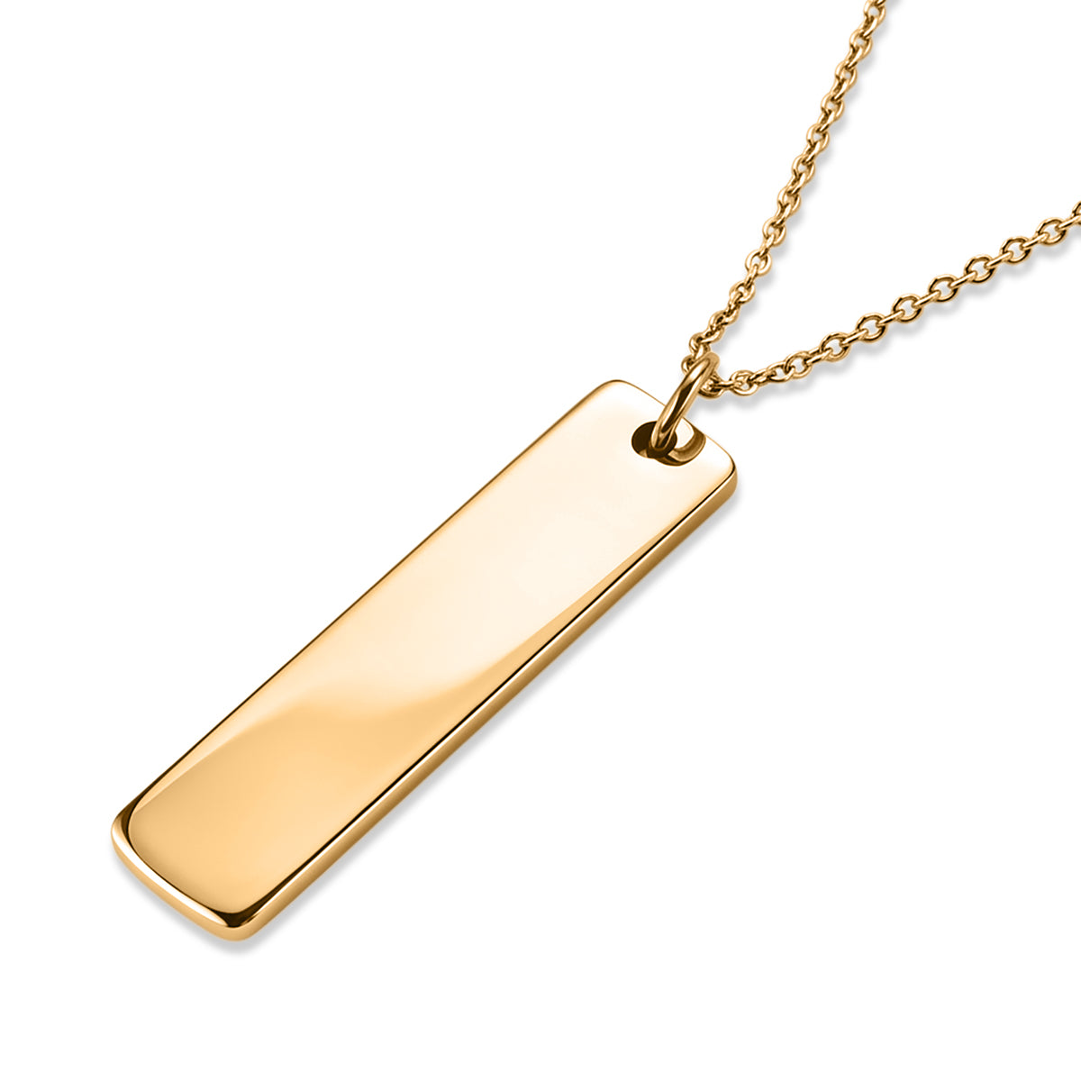 Personalised Bar Pendant with Chain in Yellow Gold Tone 20 Inches V32489055 4