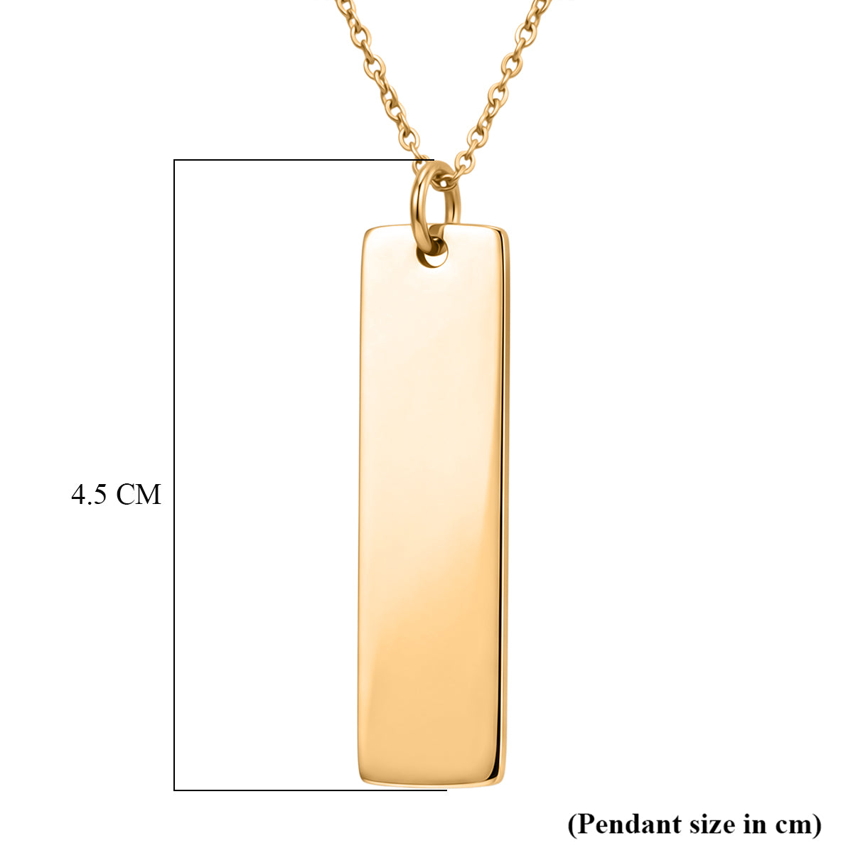 Personalised Bar Pendant with Chain in Yellow Gold Tone 20 Inches V32489055 6