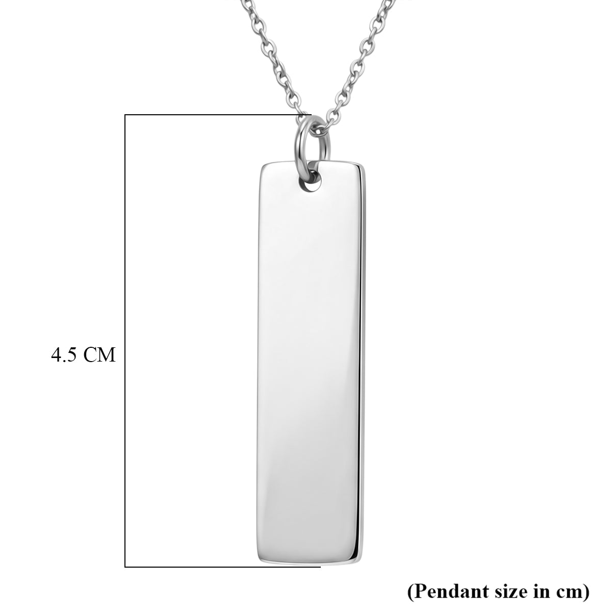 Personalised Bar Pendant with Chain in Silver Tone 20 Inches V32516811 6