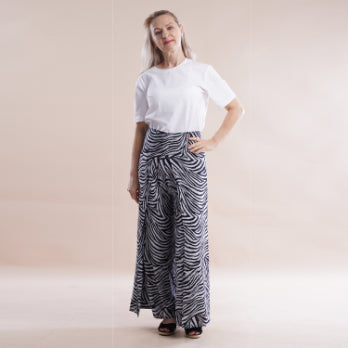 JOVIE Viscose Elastic Band Print Trousers Paisley and Rhombic Dot Pattern Grey Print 6342674 0