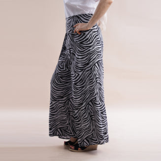 JOVIE Viscose Elastic Band Print Trousers Paisley and Rhombic Dot Pattern Grey Print 6342674 2