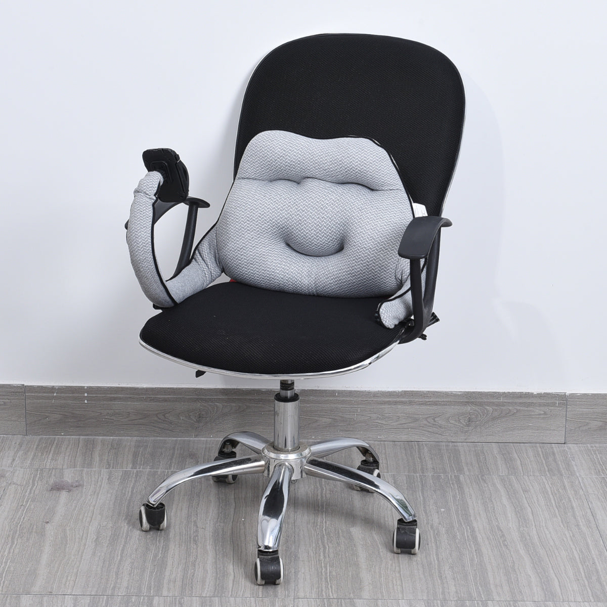 Multi-Function Back Support Cushion with Mobile Phone Holder - Grey V32737721 2