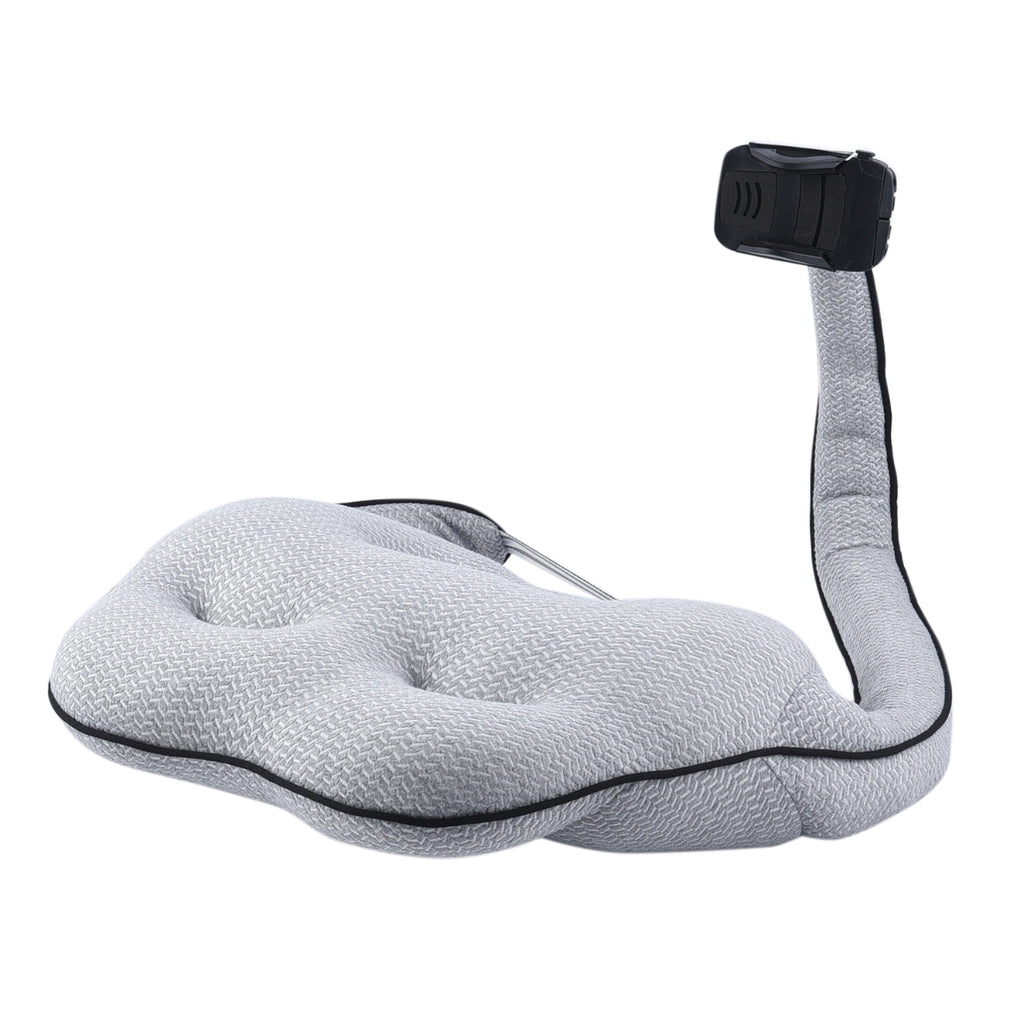 Multi Function Back Support Cushion with Mobile Phone Holder (Size 33x50Cm) - Grey_6343976_3