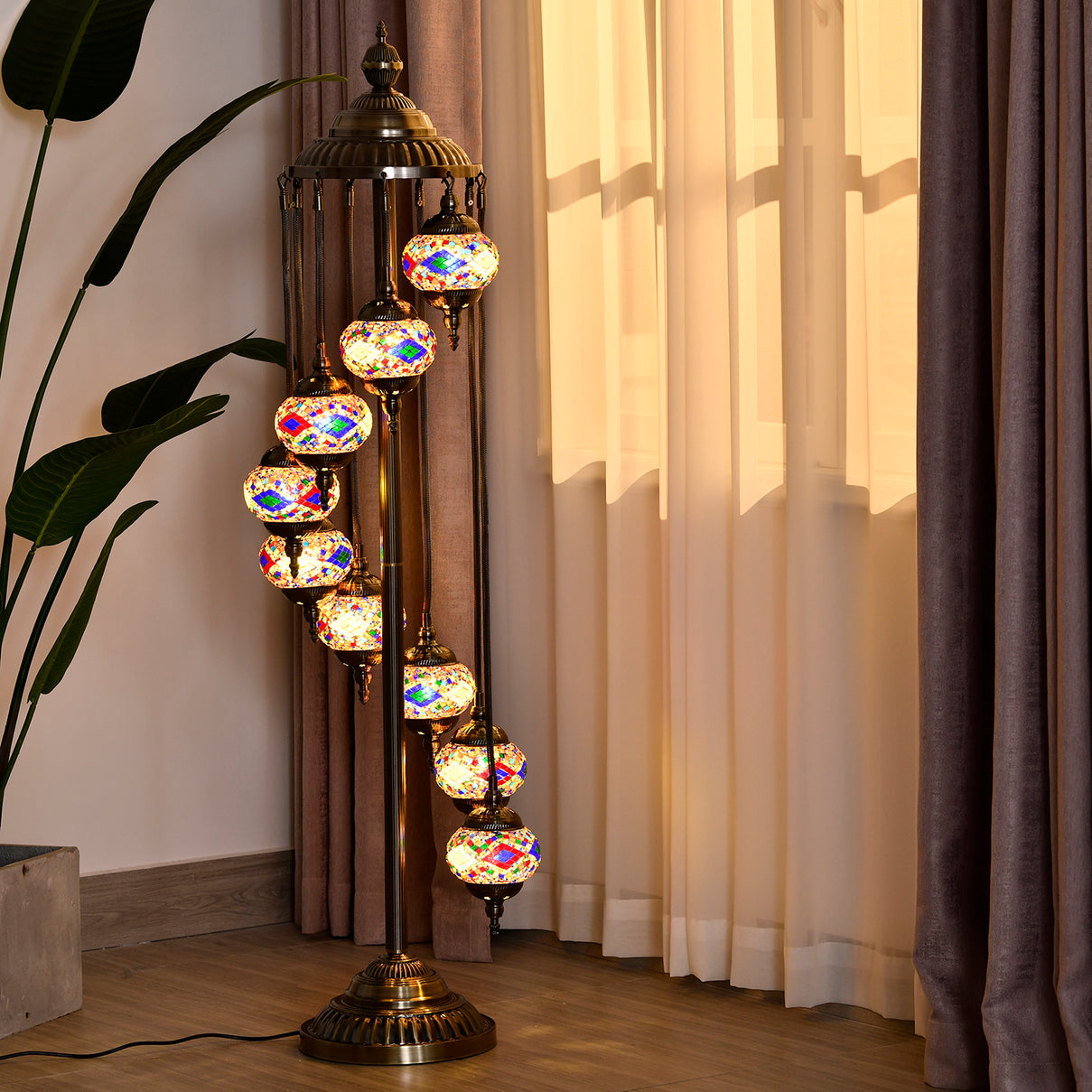 Handmade Turkish Mosaic Table Lamp for Home DÃ©cor, Office DÃ©cor and Bedroom DÃ©cor - Multi 6830277 1
