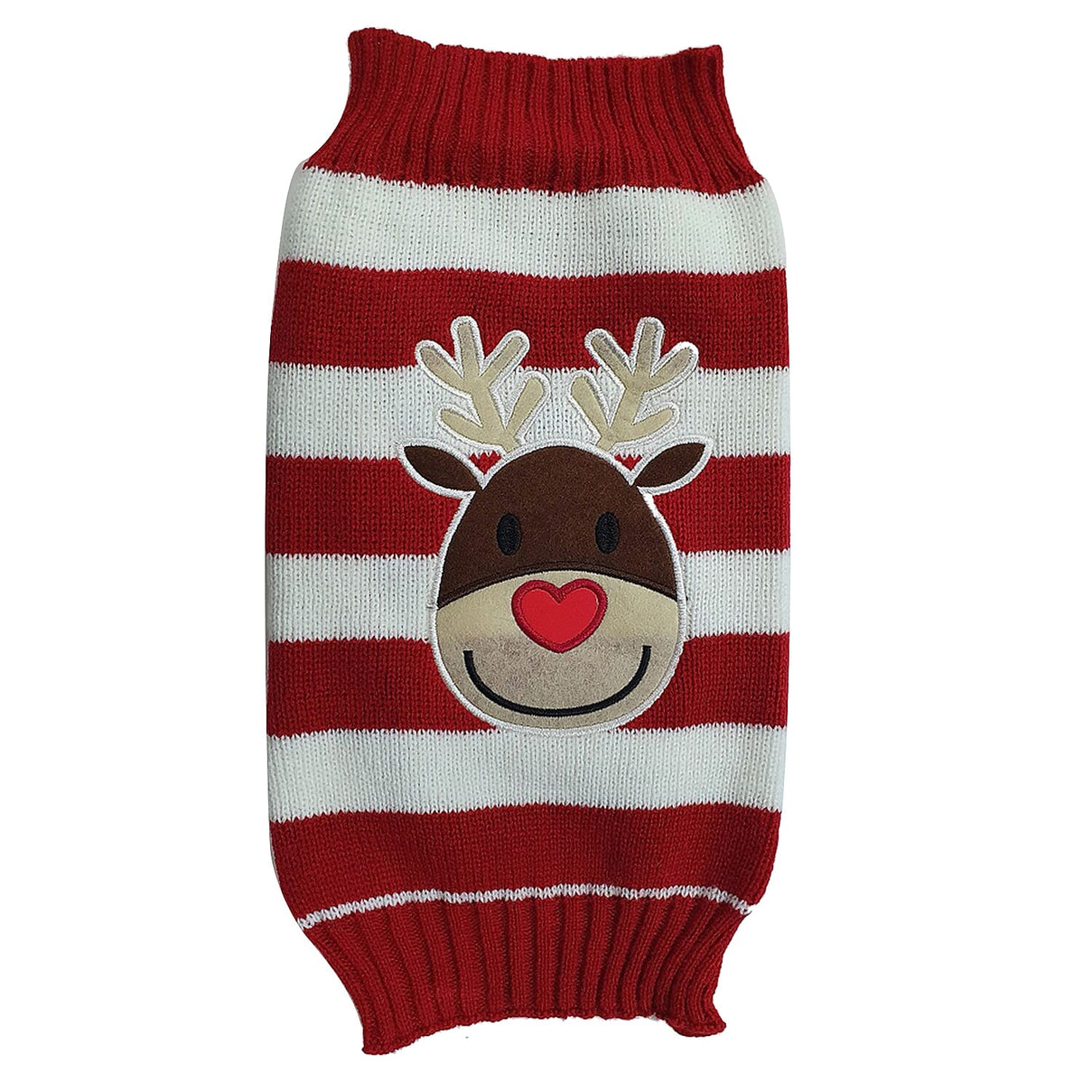 Reindeer Christmas Dog Jumper (Size Small)- Red &amp; White V32530739 0