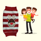 Reindeer Christmas Dog Jumper (Size Small)- Red & White_6841143_3