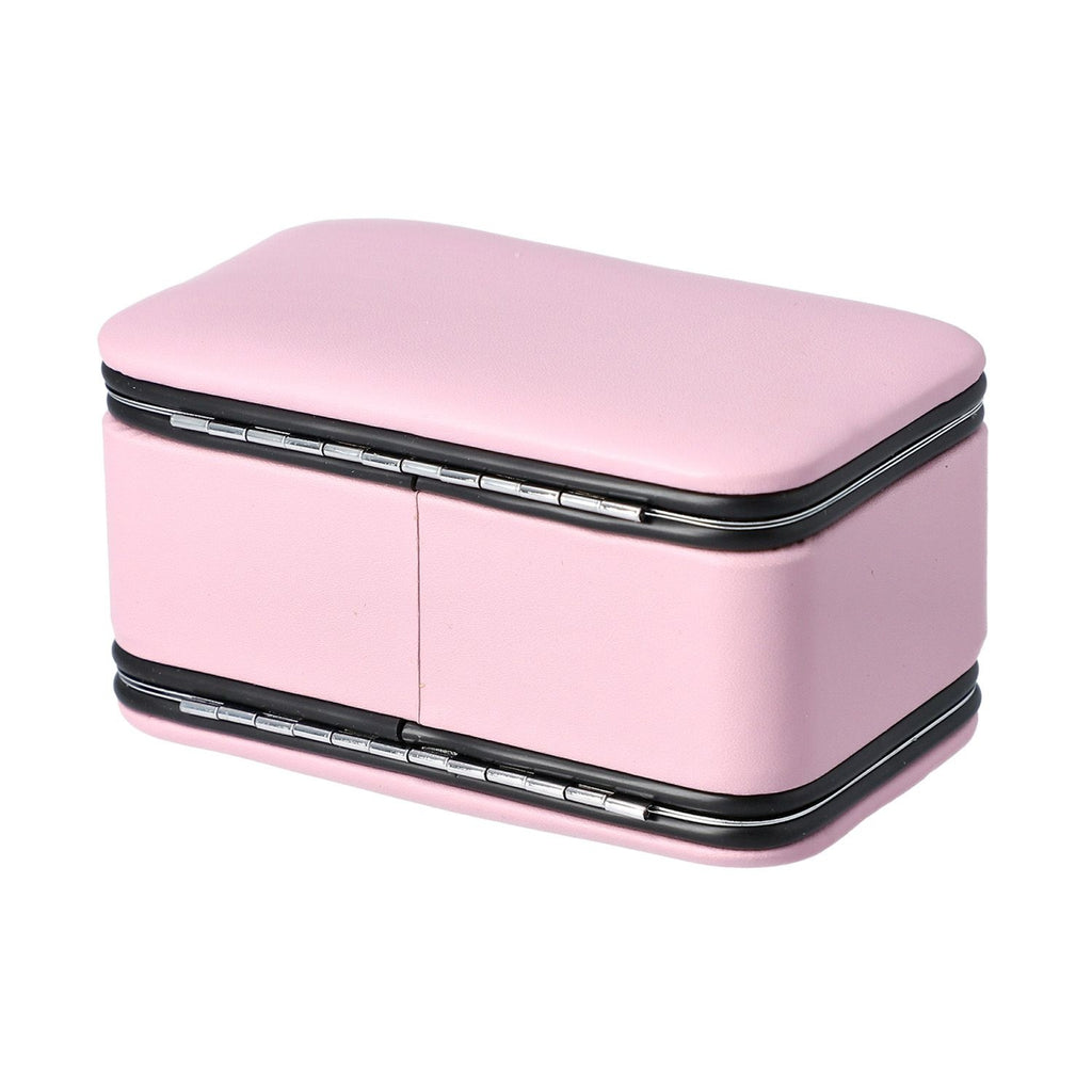 2 in 1 - Six Piece Manicure Set and Travel Jewellery Organiser with Inside Mirror (Size 12x6x6cm) - Pink_6841648_3