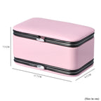 2 in 1 - Six Piece Manicure Set and Travel Jewellery Organiser with Inside Mirror (Size 12x6x6cm) - Pink_6841648_6