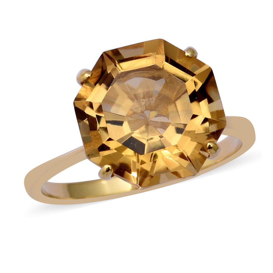 Ode to the Sun 6.69 Ct. AA Citrine Solitaire Ring in Yellow Gold Plated Sterling Silver 6885875 0