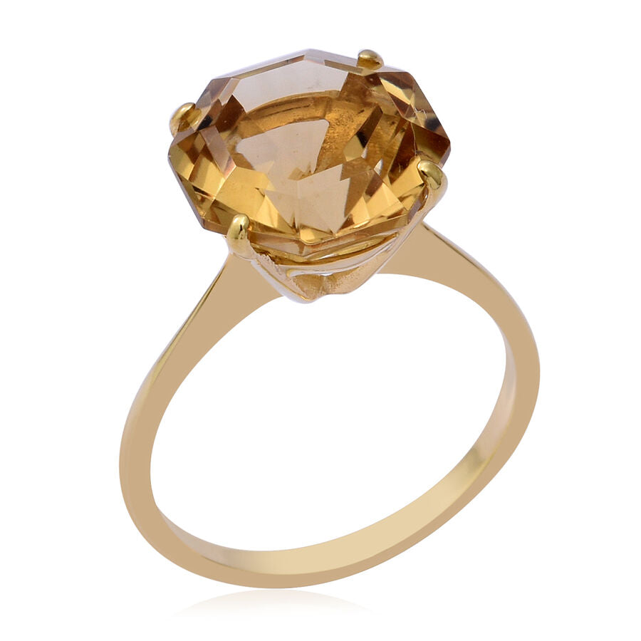 Ode to the Sun 6.69 Ct. AA Citrine Solitaire Ring in Yellow Gold Plated Sterling Silver 6885875 2
