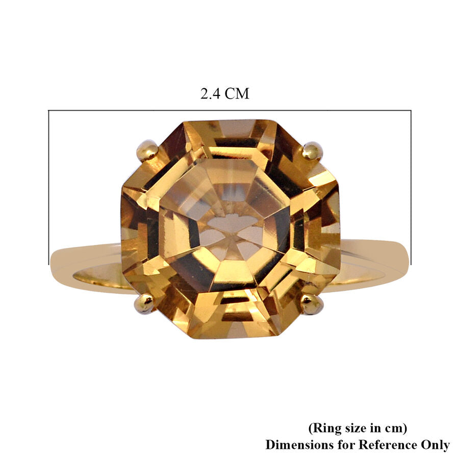 Ode to the Sun 6.69 Ct. AA Citrine Solitaire Ring in Yellow Gold Plated Sterling Silver 6885875 4