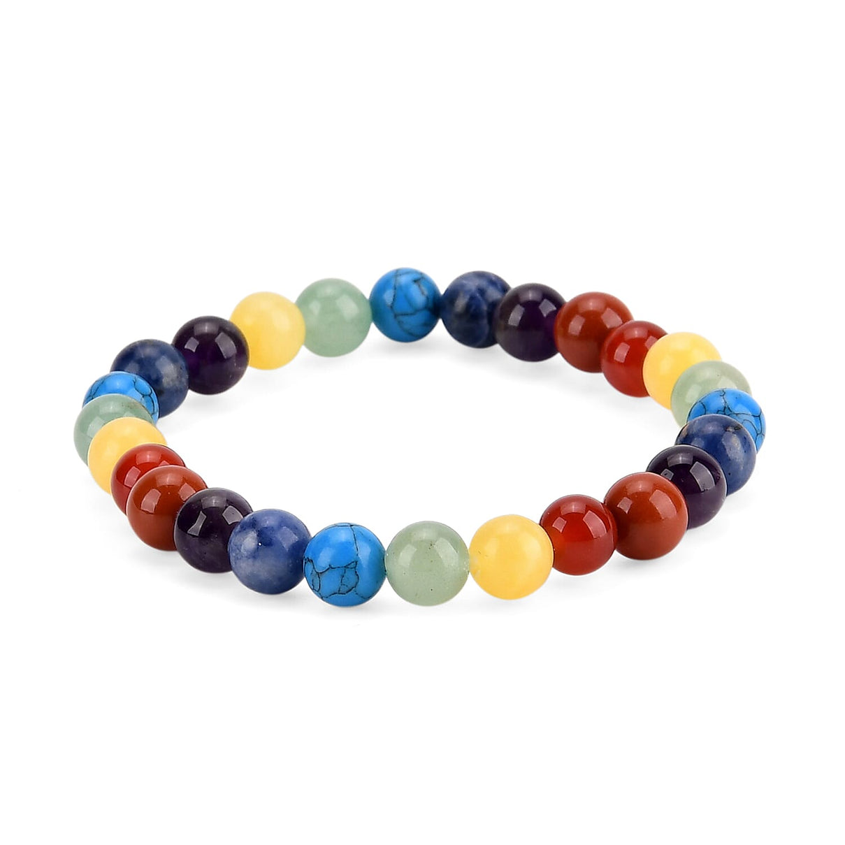 Multi-Gemstone 7 Chakra Healing Crystal Gift Set- Photo Case &amp; Stretchable Bracelet (7.8-8 inch) 4430911 2