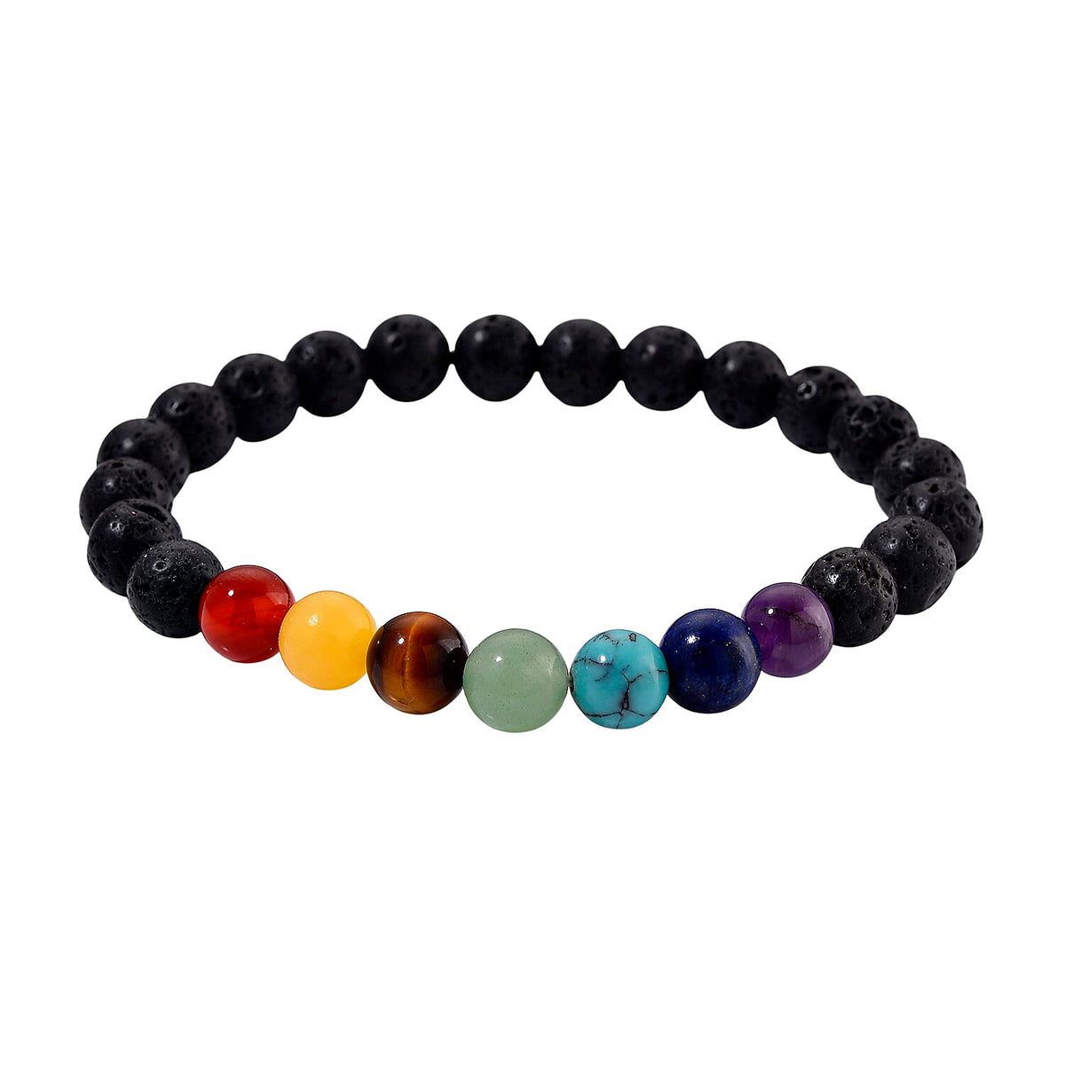 7 Chakra Raw Stones, 7 Chakra Tumbled Stones, 7 Colourful Gemstones. Lava Rock Chakra Bracelet and Chakra Therapy Guide 4428482 8