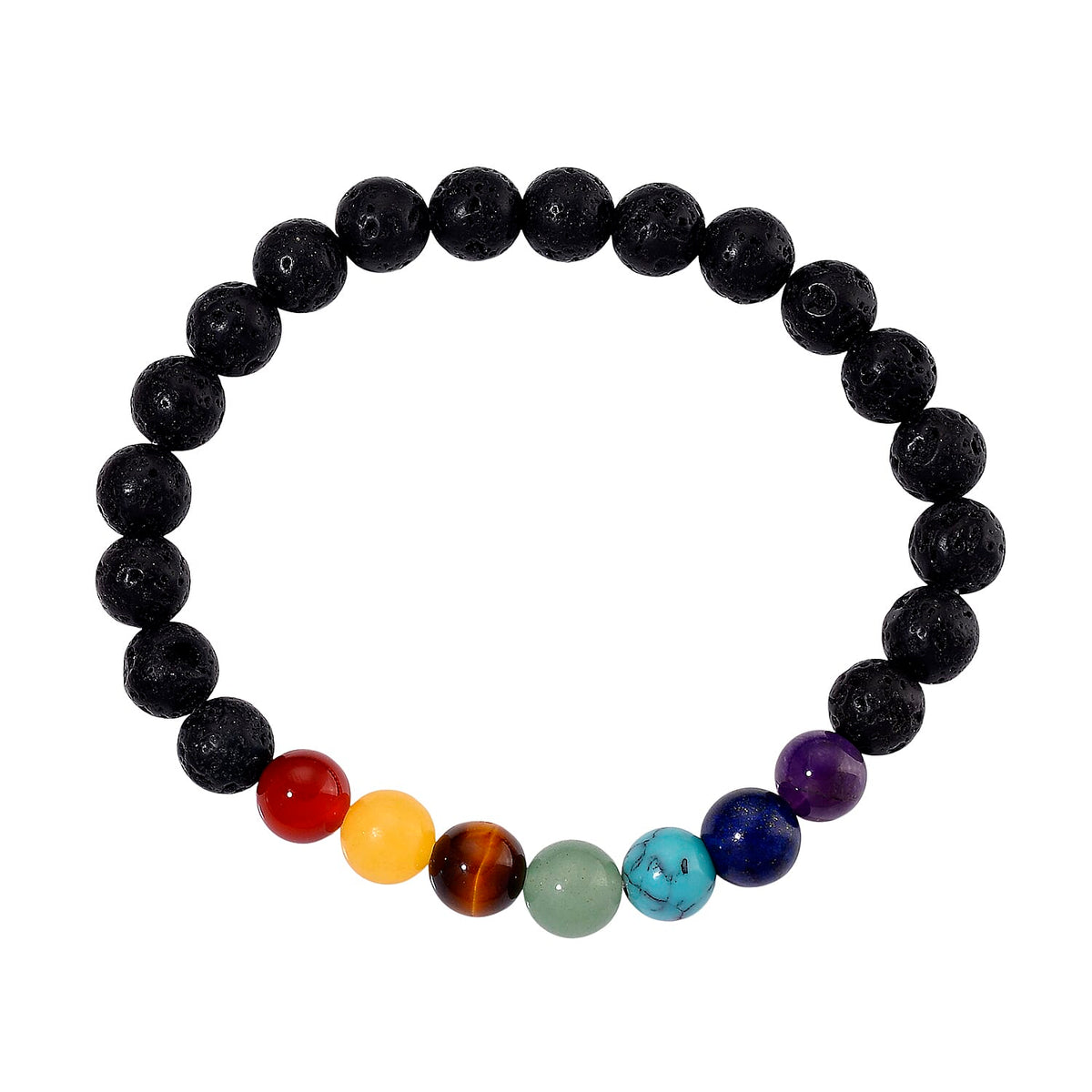 7 Chakra Raw Stones, 7 Chakra Tumbled Stones, 7 Colourful Gemstones. Lava Rock Chakra Bracelet and Chakra Therapy Guide 4428482 12