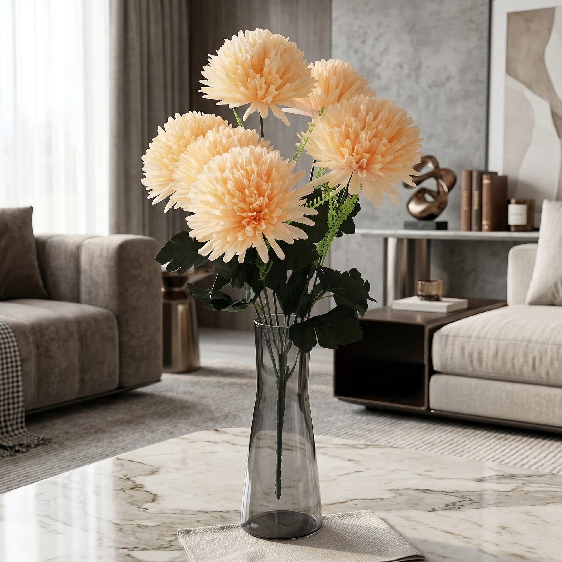 7-Heads Artificial Flower Bouquet (43cm) - Yellow 8377560 2