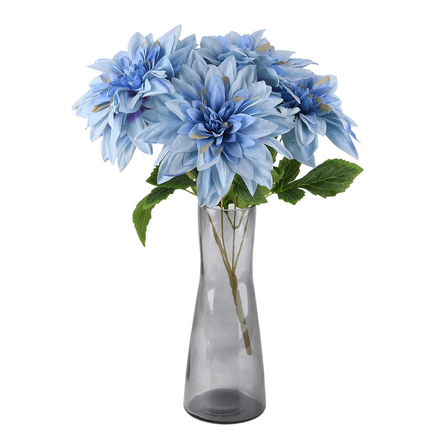 7- Head Artificial Dahlia Flower (43cm) - Blue V32367715 0