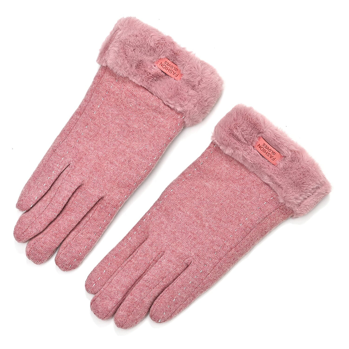 70 % Cashmere Blend Gloves with Ultra Soft Faux Fur Cuff (One Size) with Touch Screen Tech V32513049 0