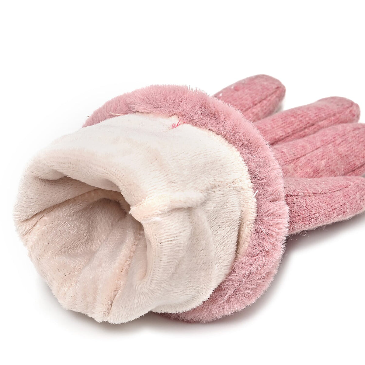 70 % Cashmere Blend Gloves with Ultra Soft Faux Fur Cuff (One Size) with Touch Screen Tech V32513049 7
