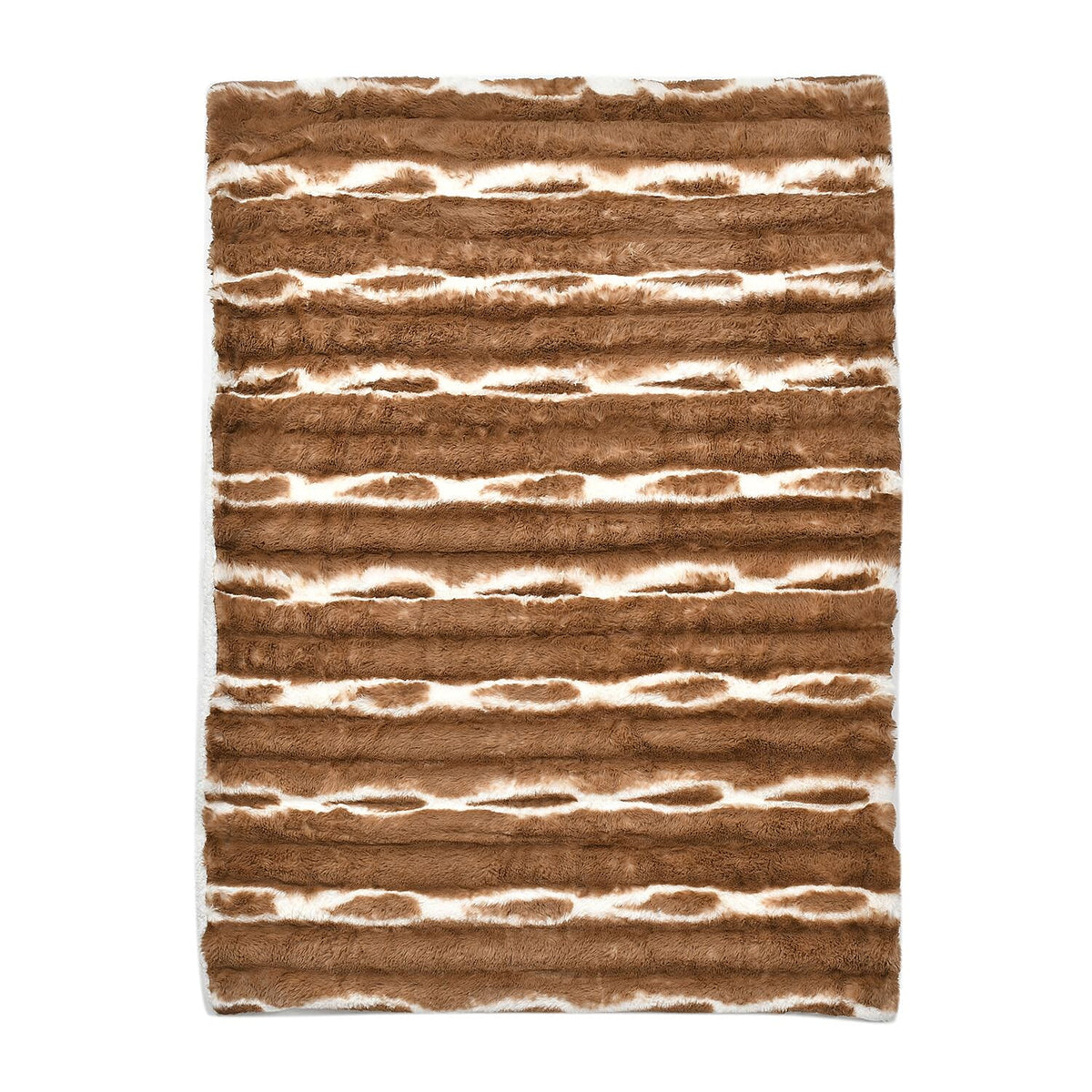 700GSM Double Layer Faux Rabbit Fur Sherpa Blanket - Brown 7602216 2
