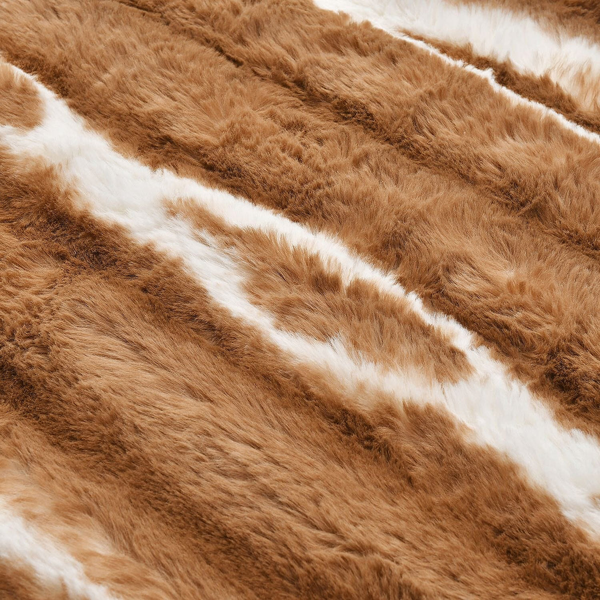 700GSM Double Layer Faux Rabbit Fur Sherpa Blanket - Brown 7602216 4