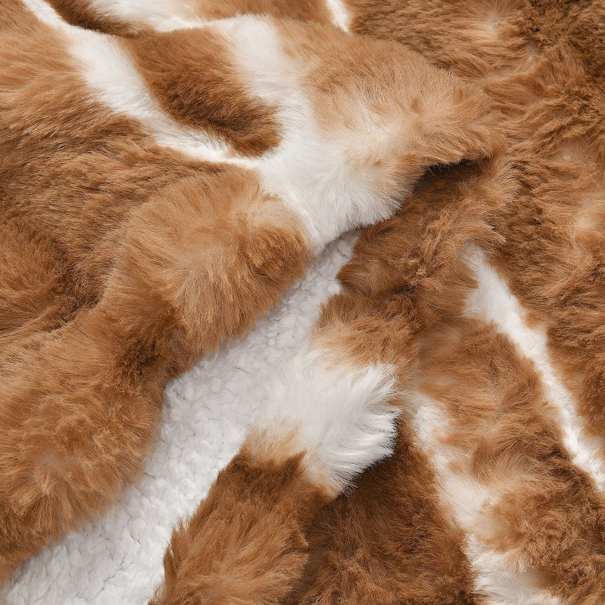 700GSM Double Layer Faux Rabbit Fur Sherpa Blanket - Brown 7602216 5