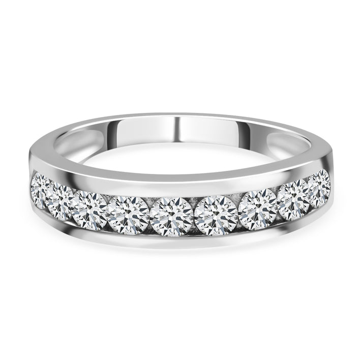 Moissanite Half Eternity Ring in Sterling Silver 7010781 1