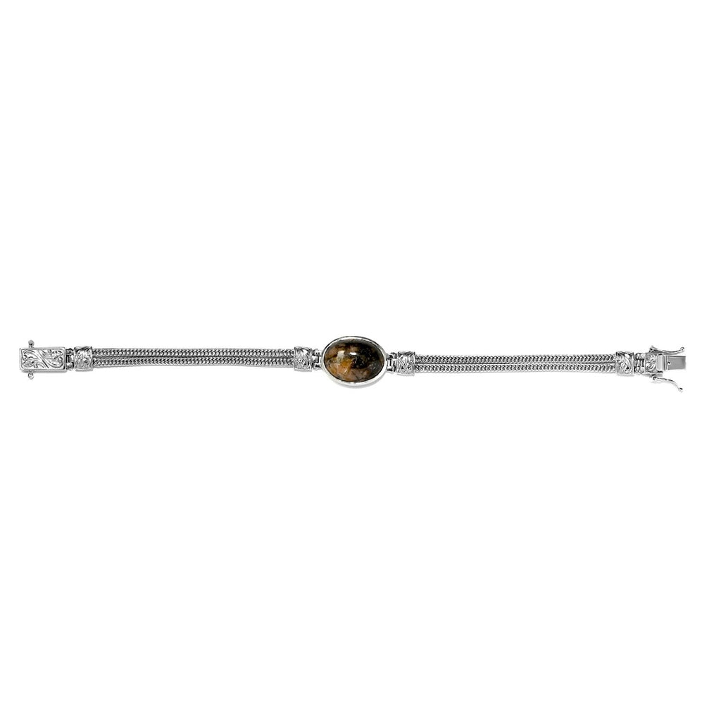 Royal Bali Collection - Willemite Bracelet (Size - 7.5) in Platinum Overlay Sterling Silver 17.63 Ct, Silver Wt. 14.70 Gms._7016866