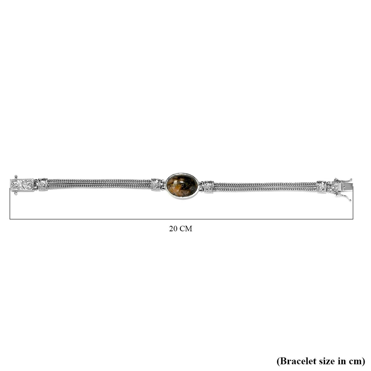 Willemite Fancy Bracelet (Size - 7.5) in Platinum Overlay Sterling Silver V32515624 6
