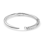 RACHEL GALLEY Rhodium Overlay Sterling Silver Bangle (Size 6.5), Silver Wt. 34.15 Gms_7019119