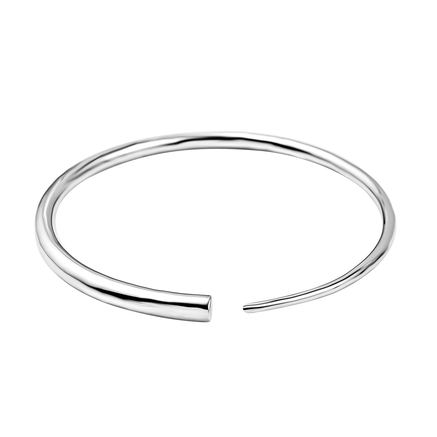 RACHEL GALLEY Rhodium Overlay Sterling Silver Bangle (Size 8), Silver Wt. 27.67 Gms 7019219 0