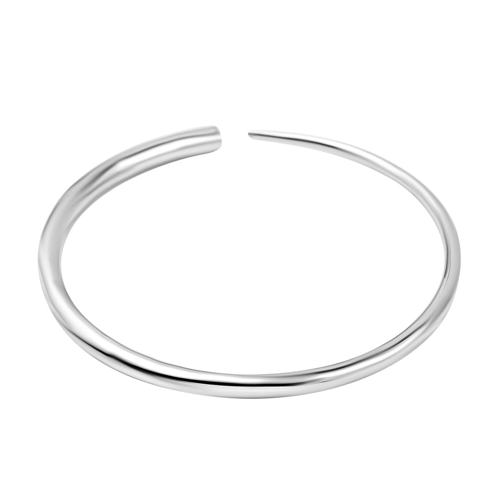 RACHEL GALLEY Rhodium Overlay Sterling Silver Bangle (Size 8), Silver Wt. 27.67 Gms_7019219_3