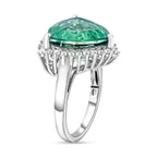 Peacock Quartz and Natural Zircon Ring in Platinum Overlay Sterling Silver 9.81 Ct._7027236_3