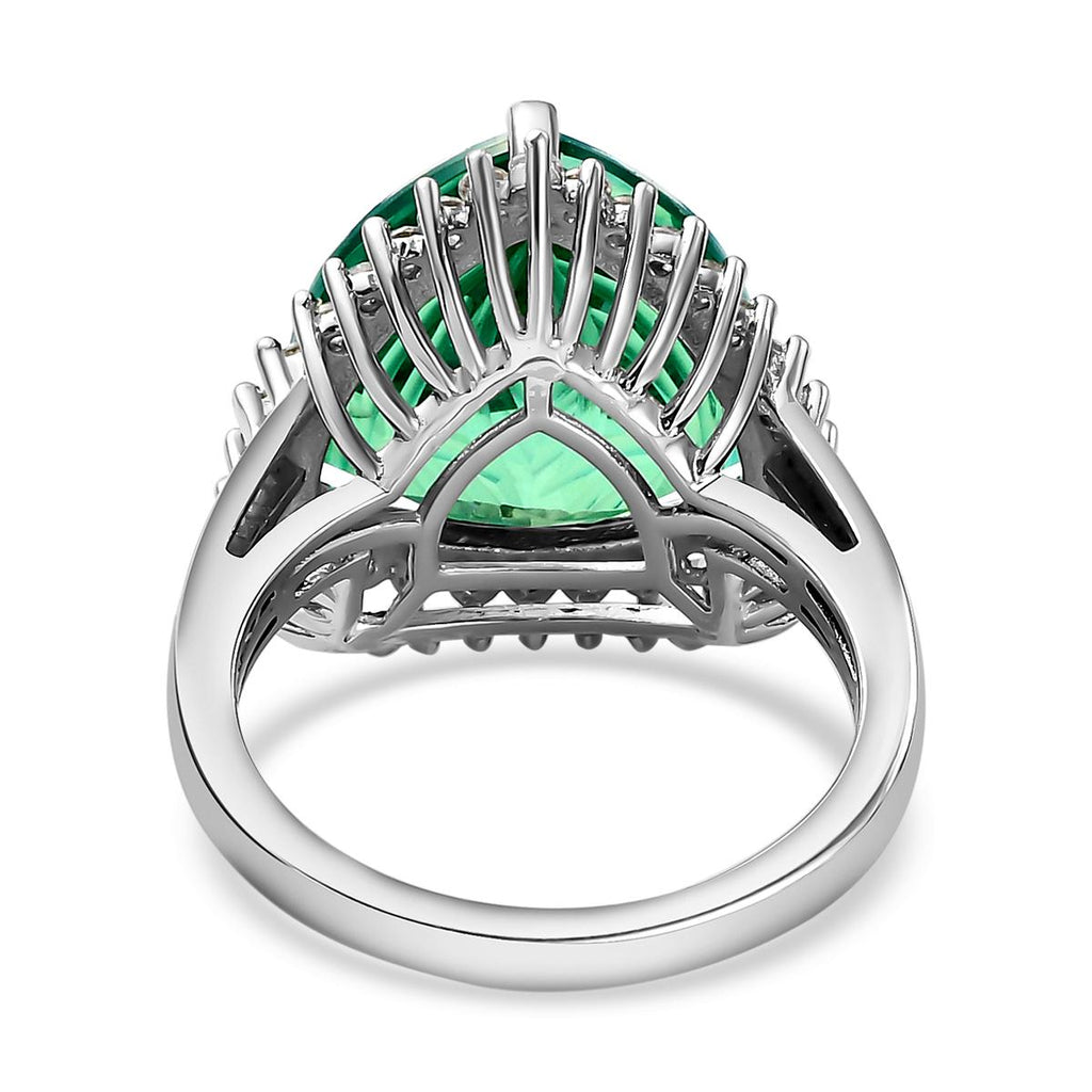 Peacock Quartz and Natural Zircon Ring in Platinum Overlay Sterling Silver 9.81 Ct._7027236_4