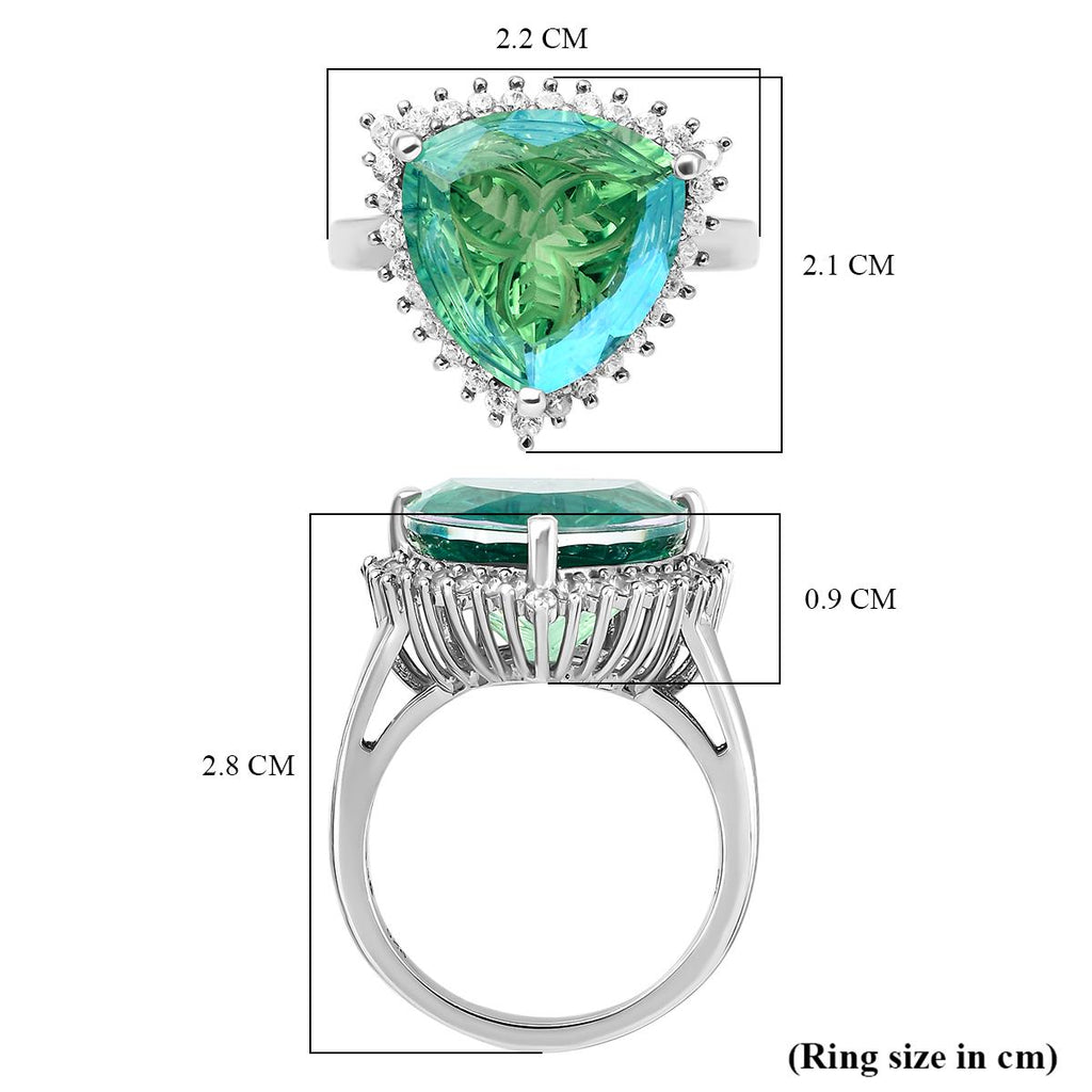 Peacock Quartz and Natural Zircon Ring in Platinum Overlay Sterling Silver 9.81 Ct._7027236_5
