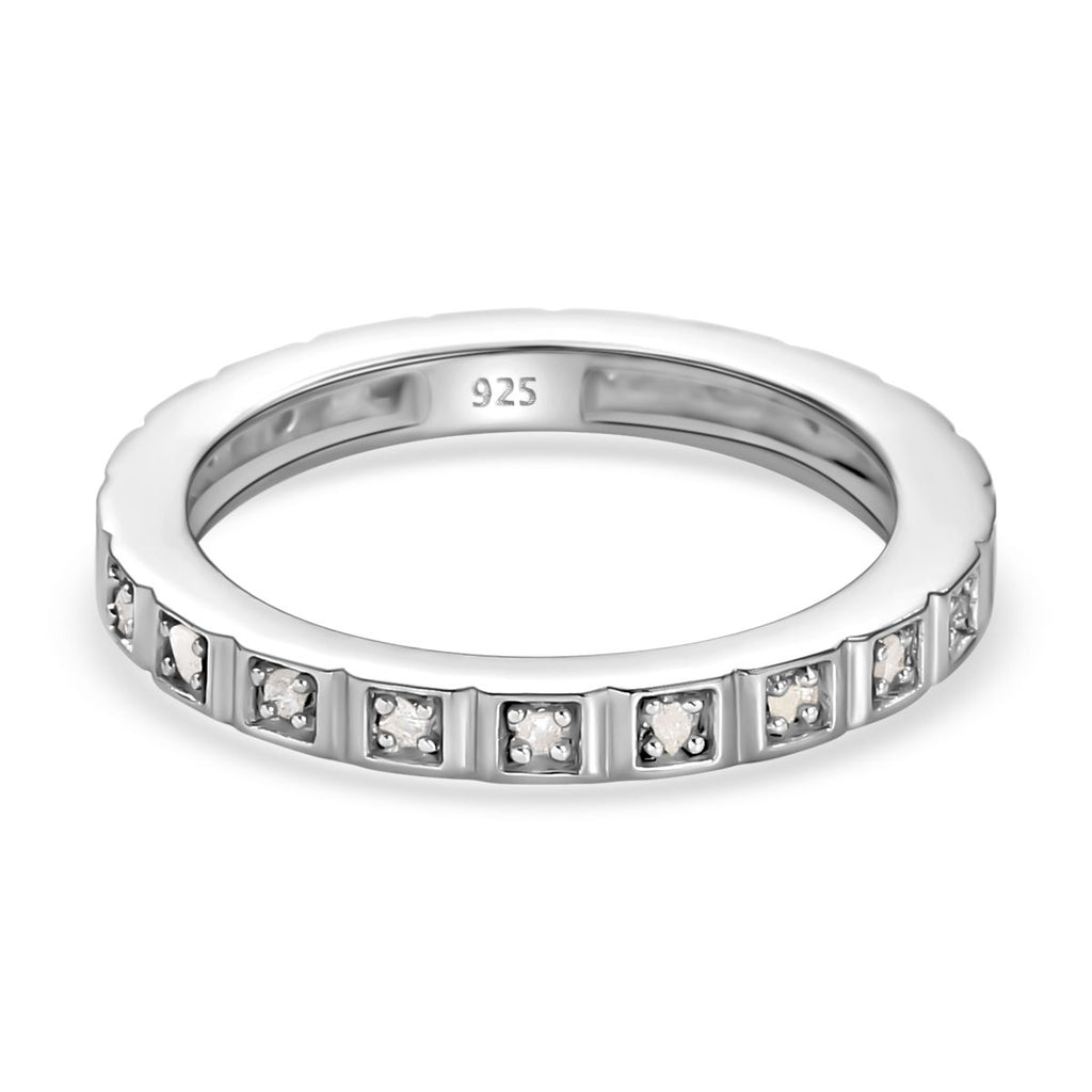 Diamond Ring in Platinum Overlay Sterling Silver_7043200
