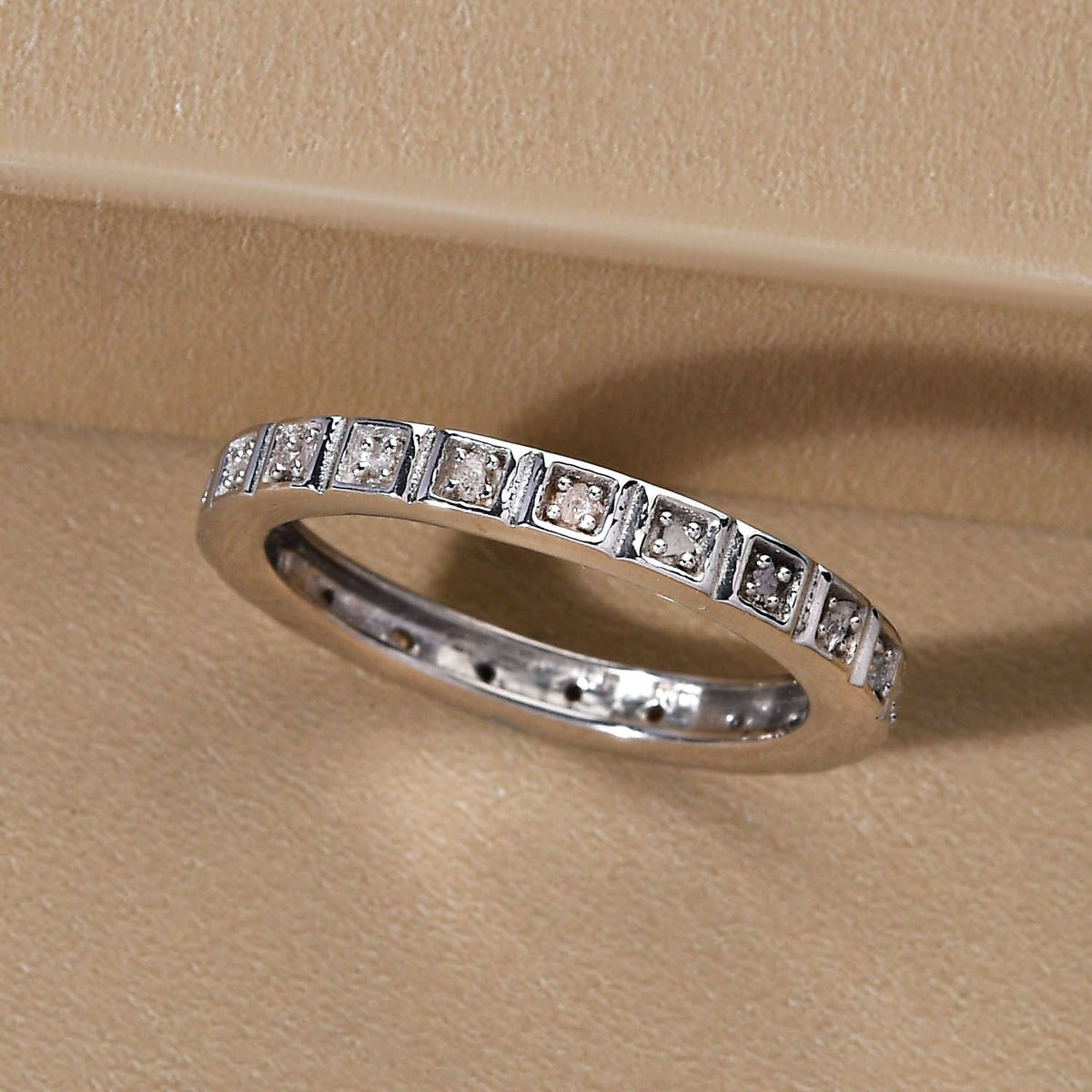 Diamond Ring in Platinum Overlay Sterling Silver 7043200 2
