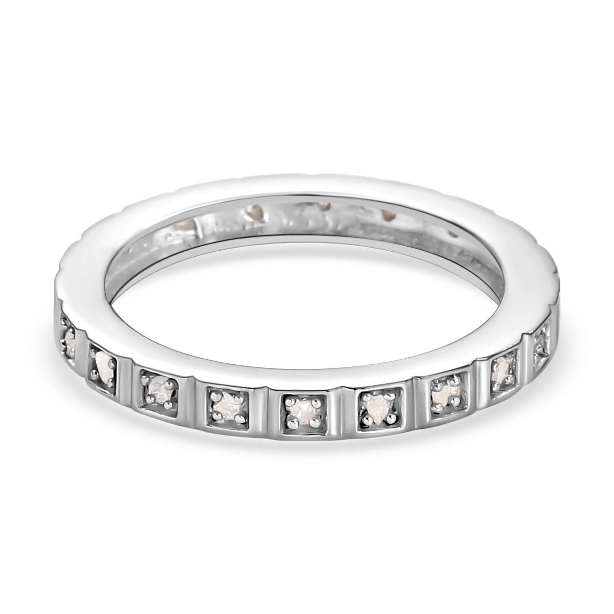Diamond Ring in Platinum Overlay Sterling Silver 7043200 5