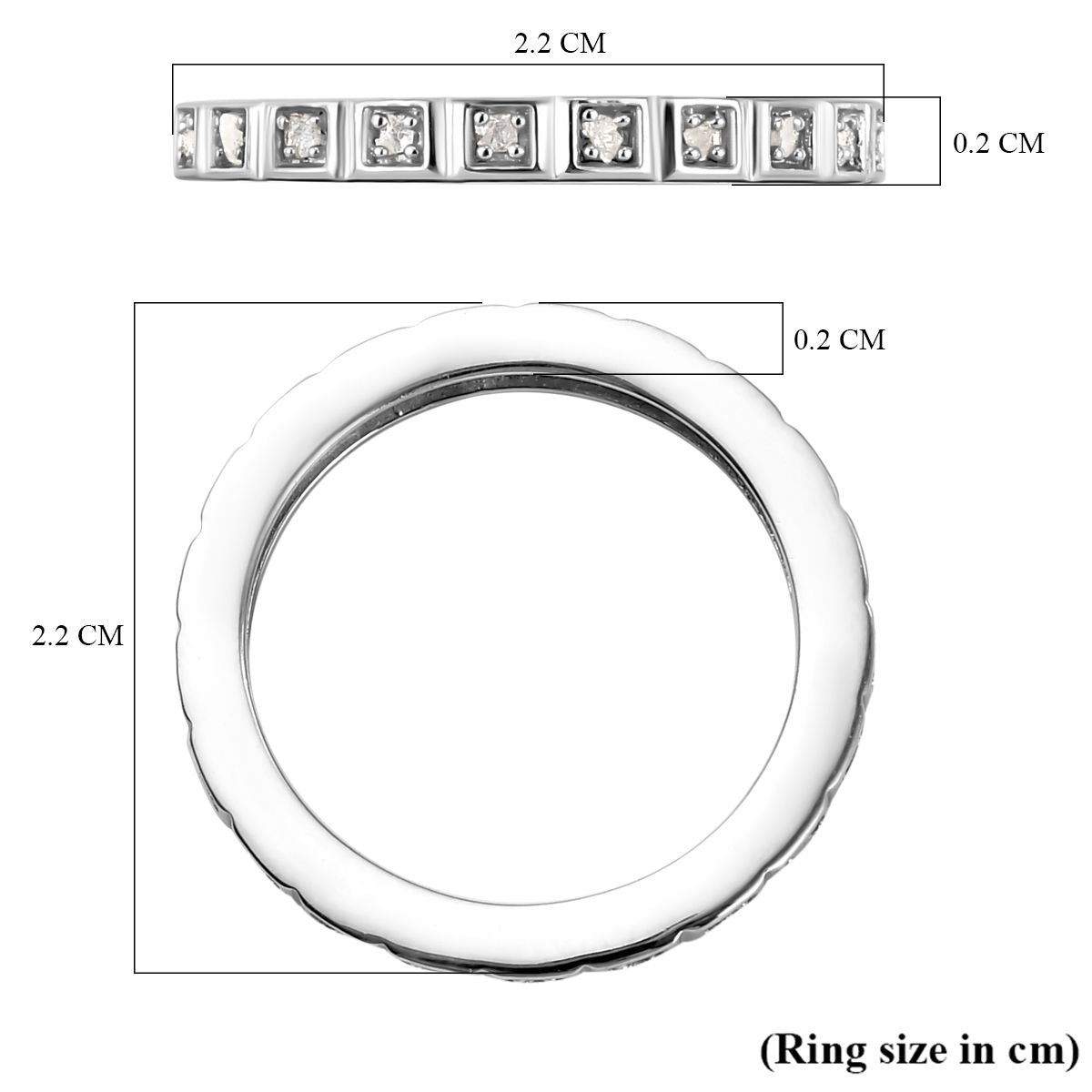 Diamond Ring in Platinum Overlay Sterling Silver 7043200 6