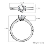 Royal Bali Collection - D'Joy Moissanite Solitaire Ring in Platinum Overlay Sterling Silver 0.94 Ct._7043786_7
