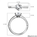 Royal Bali Collection - D'Joy Moissanite Solitaire Ring in Platinum Overlay Sterling Silver 0.94 Ct._7043788_7
