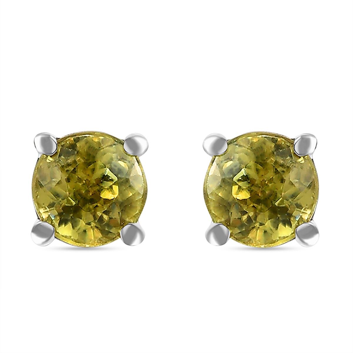 RHAPSODY 950 Platinum AAAA Sava Sphene Stud Earrings (with Screw Back) 1.00 Ct 7063113 0