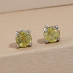 RHAPSODY 950 Platinum AAAA Sava Sphene Stud Earrings (with Screw Back) 1.00 Ct