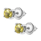RHAPSODY 950 Platinum AAAA Sava Sphene Stud Earrings (with Screw Back) 1.00 Ct
