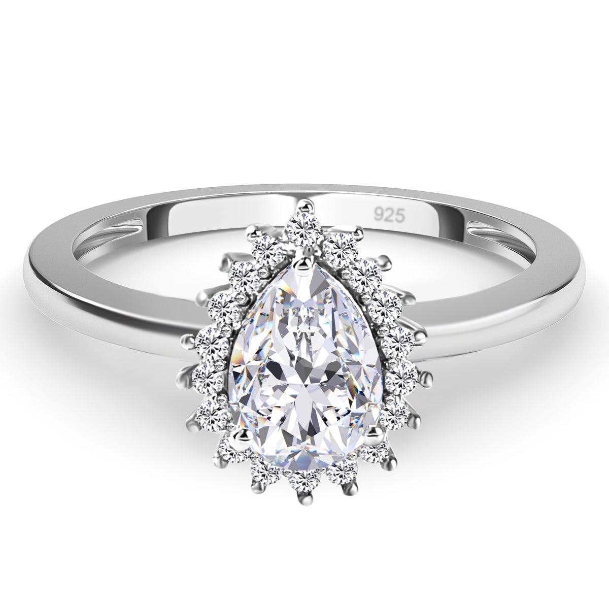 Cubic Zirconia Ring in Platinum Overlay Sterling Silver 1.32 Ct. V32513062 0