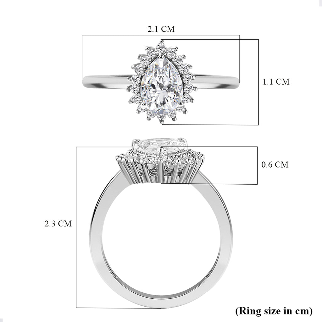 Cubic Zirconia Ring in Platinum Overlay Sterling Silver 1.32 Ct._7074120_5