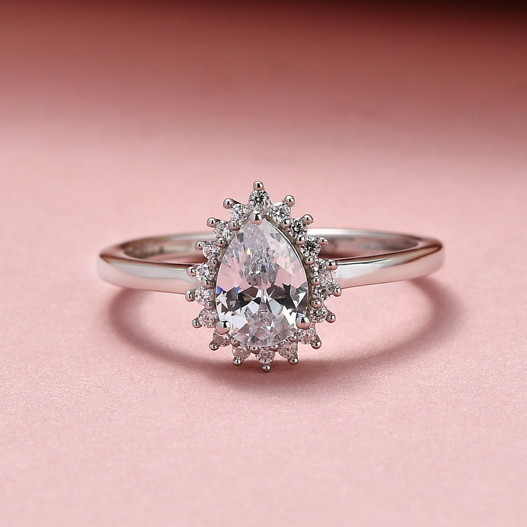 Cubic Zirconia Ring in Platinum Overlay Sterling Silver 1.32 Ct._7074122_1
